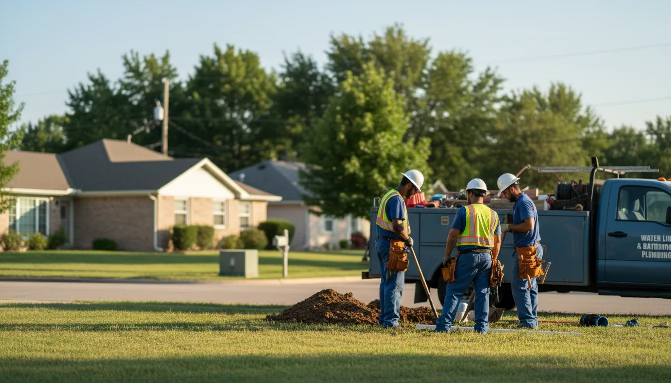 Residential water line and bathroom plumbing service in Triplett, MO